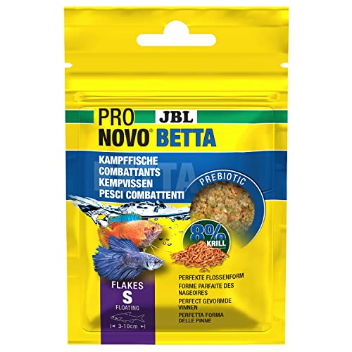 JBL PRONOVO BETTA FLAKES, Hauptfutter für Kampffische von 3-10 cm, Fischfutter-Flocken, Größe S, 20 ml JBL PRONOVO BETTA FLAKES, Hauptfutter für Kampffische von 3-10 cm, Fischfutter-Flocken, Größe S, 20 ml von JBL