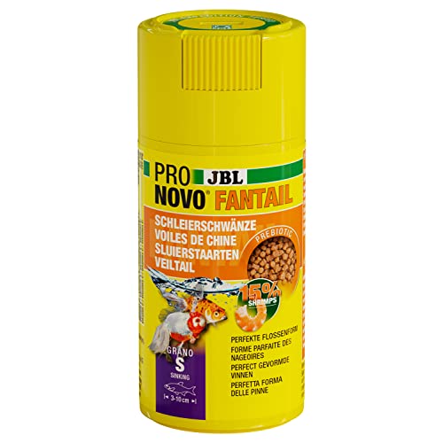 JBL PRONOVO FANTAIL GRANO, Hauptfutter für Schleierschwänze und Goldfisch-Zuchtformen von 3-10 cm, Fischfutter-Granulat, Klickdosierer, Größe S, 100 ml JBL PRONOVO FANTAIL GRANO, Hauptfutter für Schleierschwänze und Goldfisch-Zuchtformen von 3-10 cm, Fischfutter-Granulat, Klickdosierer, Größe S, 100 ml von JBL