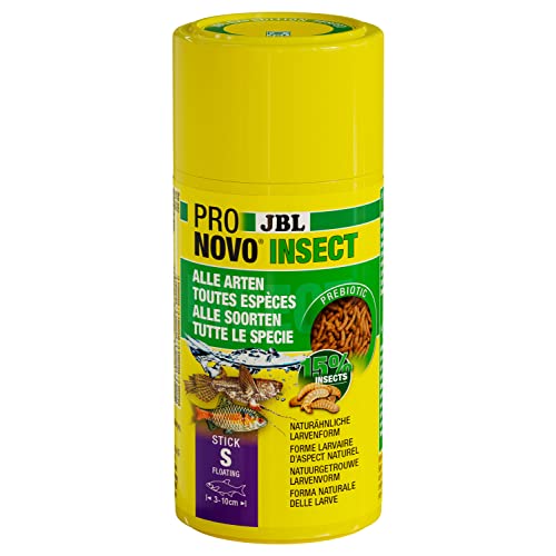 JBL PRONOVO INSECT STICK, Futter für alle Aquarienfische von 3-10 cm, Fischfutter-Sticks, Klickdosierer, Größe S, 100 ml von JBL