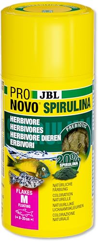 JBL PRONOVO SPIRULINA FLAKES, Grünfutter für alle Aquarienfische von 8-20 cm, Fischfutter-Flocken, Größe M, 1000 ml JBL PRONOVO SPIRULINA FLAKES, Grünfutter für alle Aquarienfische von 8-20 cm, Fischfutter-Flocken, Größe M, 1000 ml von JBL
