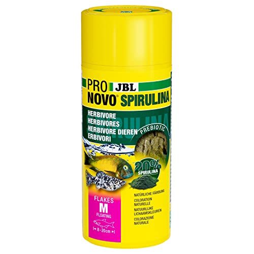JBL PRONOVO SPIRULINA FLAKES, Grünfutter für alle Aquarienfische von 8-20 cm, Fischfutter-Flocken, Größe M, 250 ml JBL PRONOVO SPIRULINA FLAKES, Grünfutter für alle Aquarienfische von 8-20 cm, Fischfutter-Flocken, Größe M, 250 ml von JBL