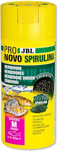 JBL PRONOVO SPIRULINA GRANO, Grünfuttergranulat für alle Aquarienfische von 8-20 cm, Fischfutter-Granulat, Klickdosierer, Größe M, 250 ml JBL PRONOVO SPIRULINA GRANO, Grünfuttergranulat für alle Aquarienfische von 8-20 cm, Fischfutter-Granulat, Klickdosierer, Größe M, 250 ml von JBL
