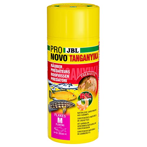 JBL PRONOVO TANGANYIKA FLAKES, Hauptfutter für alle Buntbarsche von 8-20 cm, Fischfutter-Flocken, Größe M, 250 ml von JBL