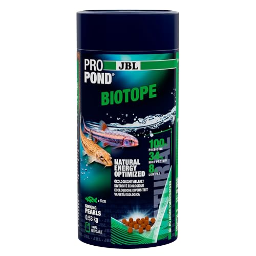 JBL PROPOND BIOTOPE 0,53kg (1 L) | Ganzjahresfutter Perlen für Biotopfische | Insekten & Grünlippmuschel als natürliche Nährstoffquelle | Artgerechte Ernährung | Sinkend | ab 10 °C von JBL