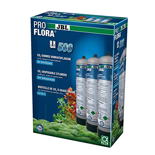 JBL ProFlora u500 2 (CO2 Vorratsflasche) 3 Stück, CO2-Kartusche, 500g, Aquarium Plant Care, CO2-Versorgung, Aquarienpflanzen von JBL