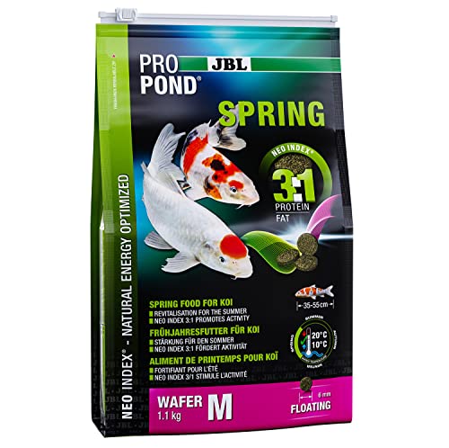 JBL Frühjahrsfutter für Koi, Schwimmende Futterwafer, Saisonfutter, ProPond Spring, Größe M, 1,1 kg von JBL