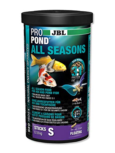 JBL Ganzjahresfutter für Koi, Schwimmende Futtersticks, Saisonfutter, PROPOND ALL SEASONS, Größe S, 180 g von JBL