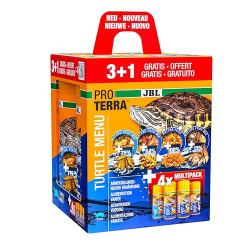 JBL Proterra Turtle MENU 250ml 3+1 Futtersortiment aus 4 Sorten für alle Wasser- und Sumpfschildkröten 1000 ml MENU JBL Proterra Turtle MENU 250ml 3+1 Futtersortiment aus 4 Sorten für alle Wasser- und Sumpfschildkröten 1000 ml MENU von JBL