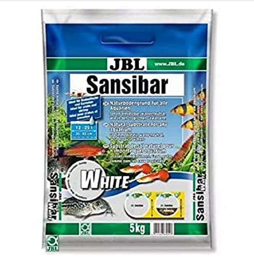JBL Sansibar White 67055, Bodengrund Weiß für Süßwasser-Aquarien, 5 kg von JBL