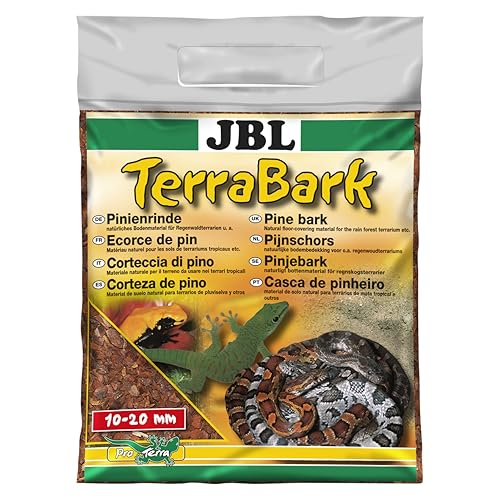 JBL TerraBark 71020 Bodensubstrat, für Wald und Regenwaldterrarien, Pinienrinde, 10 - 20 mm, 5 l von JBL