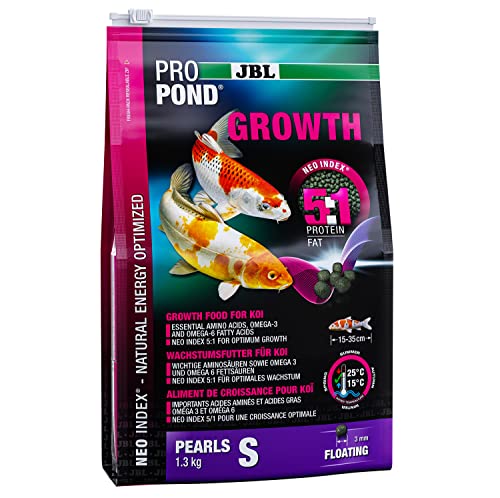 JBL Wachstumsfutter für Koi, Schwimmende Futterperlen, Spezialfutter, ProPond Growth, Größe S, 1,3 kg von JBL