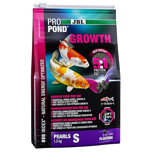 JBL Wachstumsfutter für Koi, Schwimmende Futterperlen, Spezialfutter, ProPond Growth, Größe S, 2,5 kg von JBL