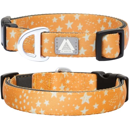 JC HOUSE Herbst-Hundehalsband, niedliches Sternmuster, braunes Halsband für Mädchen und Jungen, reflektierend, weich gepolstertes Neopren, voll verstellbar, langlebig und leicht, mittelgroße Hunde JC HOUSE Herbst-Hundehalsband, niedliches Sternmuster, braunes Halsband für Mädchen und Jungen, reflektierend, weich gepolstertes Neopren, voll verstellbar, langlebig und leicht, mittelgroße Hunde von JC HOUSE