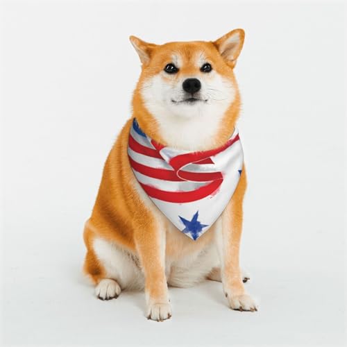 Hundehalstuch, 1 Stück, Motiv: amerikanische Flagge und Sterne, waschbares Lätzchen, Schal, Katzen- und Hundehalstuch, Dreieckstuch, verstellbare Hundehalstücher von JCAKES