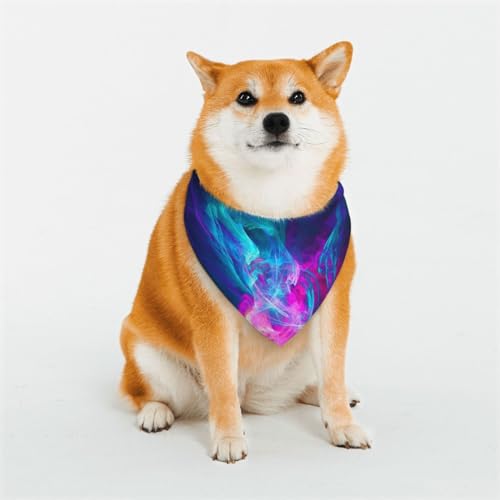 Hundehalstuch, 1 Stück, kühles blaues und Violettes Druck-Bandana für Hunde, waschbares Lätzchen, Schal, Katzen-/Hundehalstuch, Dreiecks-Lätzchen, Schal, verstellbare Hundehalstücher von JCAKES