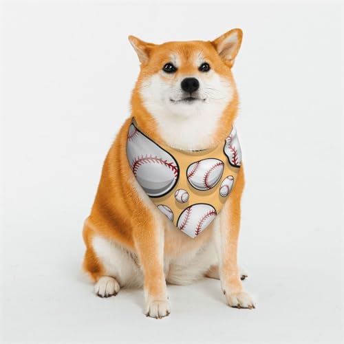 Hundehalstuch, Baseball-Muster, Softballball, Sportdesign, Bedruckt, Bandana für Hunde, waschbar, Dreieckstuch für Katzen, Hunde, Dreieckstuch von JCAKES