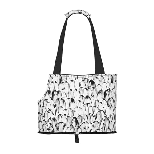 Stilvoller Pinguin-Rucksack mit Pinguin-Muster, Haustierhandtasche, tragbarer, faltbarer Haustier-Rucksack, geeignet für kleine Haustiere, Katzen und Hunde – Einkaufen im Freien und Reisefahrzeuge, von JCAKES