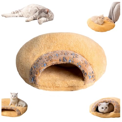 Katzenschlafsack, Katzen-Winterschlafsack für Hauskatzen, selbstwärmendes Katzenbett, halbgeschlossen, weicher Plüsch, großer Katzensack, überzogenes Katzenbett mit Höhle für Kätzchen, Welpen, Khaki, Katzenschlafsack, Katzen-Winterschlafsack für Hauskatzen, selbstwärmendes Katzenbett, halbgeschlossen, weicher Plüsch, großer Katzensack, überzogenes Katzenbett mit Höhle für Kätzchen, Welpen, Khaki, von JCATPD