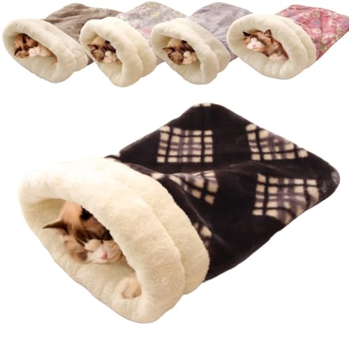 Katzenschlafsack für Indoor-Katzen, gemütlicher Winter-Katzenschlafsack, weicher Plüsch, selbstwärmend, Katzenbett, Höhle, flauschiger Katzentunnel, Katzenversteck beruhigender Schlafsack für Katzen Katzenschlafsack für Indoor-Katzen, gemütlicher Winter-Katzenschlafsack, weicher Plüsch, selbstwärmend, Katzenbett, Höhle, flauschiger Katzentunnel, Katzenversteck beruhigender Schlafsack für Katzen von JCATPD