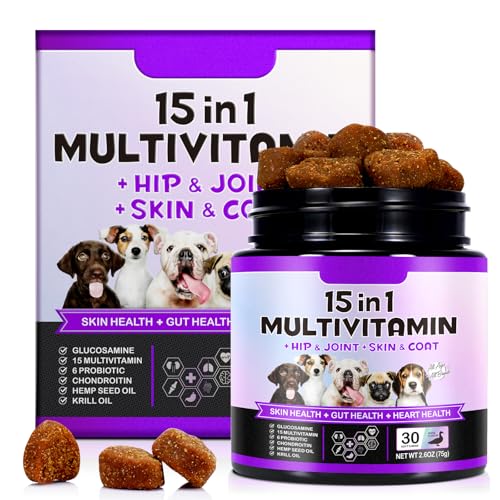 15-in-1 Hunde-Vitamine und Nahrungsergänzungsmittel, 30 Kauartikel, Multivitamin-Kauartikel für Hunde 15-in-1 Hunde-Vitamine und Nahrungsergänzungsmittel, 30 Kauartikel, Multivitamin-Kauartikel für Hunde von JCZQDRPC