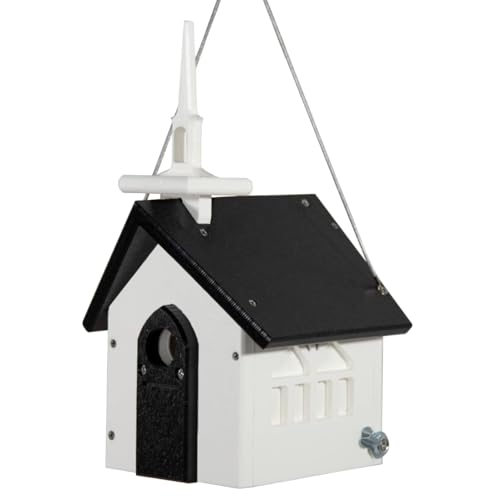 JCs Wildlife Zwitschernde Kirche Zaunkönig und Küken Vogelhaus - Niedlicher Kapellenstil mit Raubfischschutz von JCs Wildlife