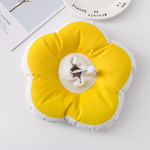 Blume Wasserdichter Elizabeth-Kreis, verstellbares, weiches Haustier-E-Halsband, Halsband, Kreis for Katzen, kleine Hunde / 101 (Color : Yellow, Size : Small) von JDGEU