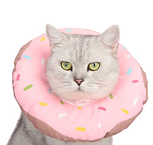 Donut Elizabeth Circle, verstellbares weiches Haustier-E-Halsband, Kreis for Katzen, kleine Hunde/93 (Color : Pink, Size : Small) von JDGEU