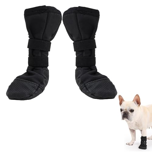 Hundestiefel für verletzte Pfoten, wasserdicht, Pfotenschutz für regnerischen Winter, Schnee, Welpenschuhe mit reflektierendem Streifen, doppelt verstellbar, waschbar, rutschfest, für kleine von JDIEOQA