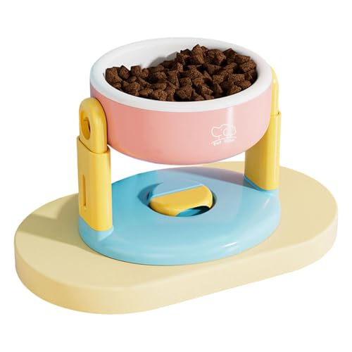 Ergonomischer Hundenapf mit höhenverstellbarer Höhe, zum Fressen von hellen Farben, erhöhter Futterspender für Katzen von JDNH