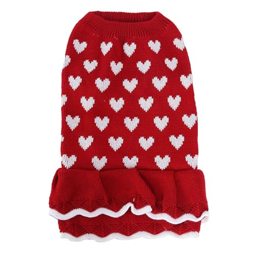 JDNH Beliebte Herzmuster-Designs, Hundepullover für den Winter, Wärme, kleine Haustiere, Hunde, Katzen, Wärme, Rollkragenpullover, Strickwaren von JDNH