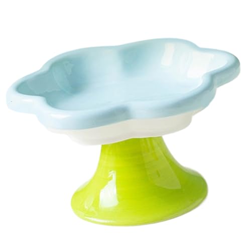 JDNH High Foot Keramik-Katzennapf mit Blumenform-Designs für bequemes Essen und Verschütten, Katzen-Futternapf JDNH High Foot Keramik-Katzennapf mit Blumenform-Designs für bequemes Essen und Verschütten, Katzen-Futternapf von JDNH