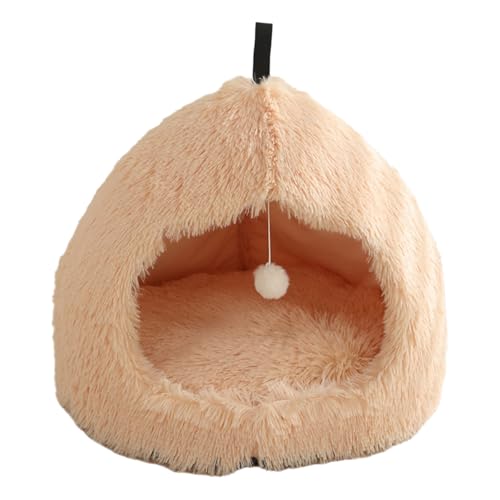 JDNH Lovely Pet House Soft Long Plush Indoor Pet Sleep Shelters with Hanging Toy Nonslip and Warm For Small Dogs Cats von JDNH