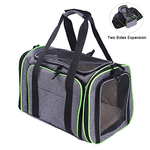 JDSHSO Haustier-Rucksack, weiche Seiten, Reisetasche, 4 Seiten, erweiterbare Tragetasche mit Fleece-Pad, für Katzen, Welpen und kleine Hunde von JDSHSO