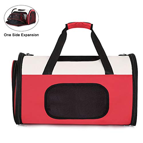 JDSHSO Haustier-Rucksack, weiche Seiten, Reisetasche, 4 Seiten, erweiterbare Tragetasche mit Fleece-Pad, für Katzen, Welpen und kleine Hunde von JDSHSO