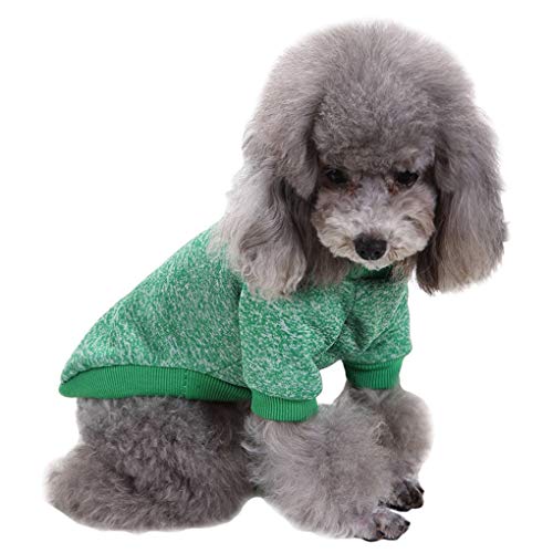 Fashion Focus On Hundepullover für Hunde, Strickware, weich, dick, warm, für den Winter, für Hunde, Gr. L, Grün von JECIKELON