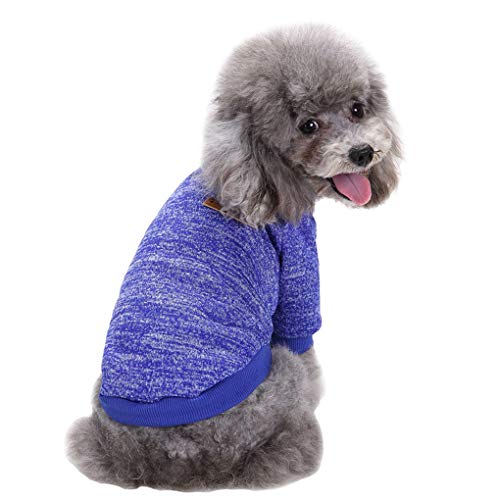 Fashion Focus On Pet Dog Clothes Knitwear Dog Sweater Soft Thickening Warm Pup Dogs Shirt Winter Puppy Sweater for Dogs (X-Large, Dark Blue) von JECIKELON