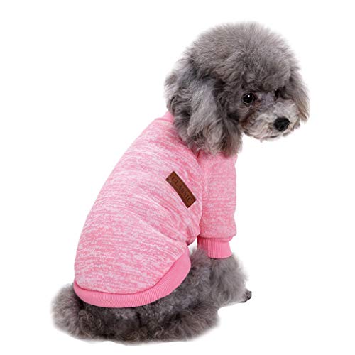 Fashion Focus On Pet Dog Clothes Knitwear Dog Sweater Soft Thickening Warm Pup Dogs Shirt Winter Puppy Sweater for Dogs (X-Large, Pink) von JECIKELON