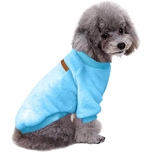 Jecikelon Haustier Hundekleidung Strickwaren Hundepullover Weich Verdickung Warm Welpe Hunde Shirt Winter Welpe Pullover für Hunde (Z01-Blau, XX-Small) von JECIKELON