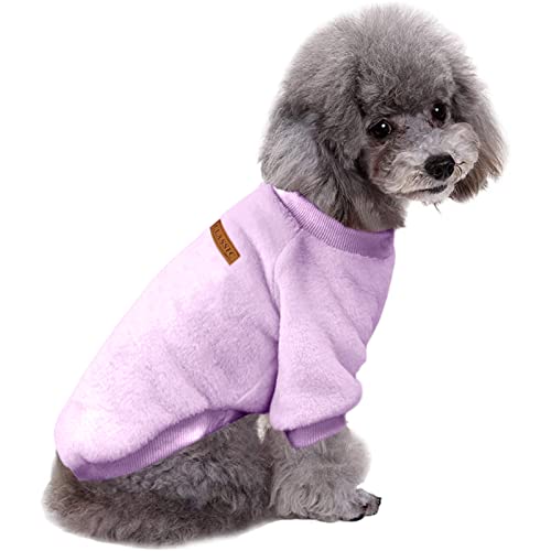 Jecikelon Haustier Hundekleidung Strickwaren Hundepullover Weich Verdickung Warm Welpe Hunde Shirt Winter Welpe Pullover für Hunde (Z01-Lila, X-Small) von JECIKELON