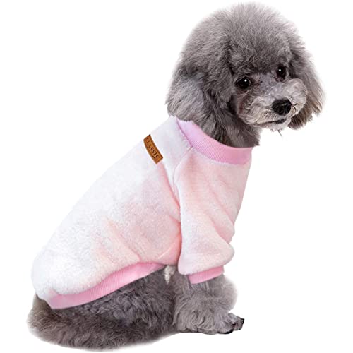 Jecikelon Haustier Hundekleidung Strickwaren Hundepullover Weich Verdickung Warm Welpe Hunde Shirt Winter Welpen Pullover für Hunde (Z01-Pink, X-Large) von JECIKELON