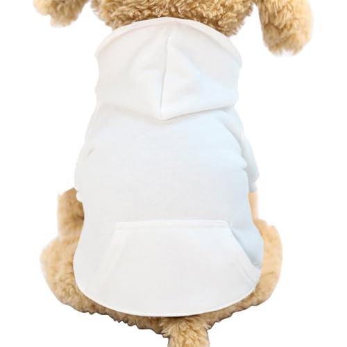 Jecikelon Hunde-Kapuzenpullover mit Taschen, Kleidung für kleine Hunde, Größe XL, Weiß Jecikelon Hunde-Kapuzenpullover mit Taschen, Kleidung für kleine Hunde, Größe XL, Weiß von JECIKELON