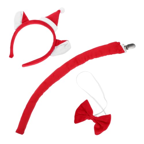 JECOMPRIS 1 Set Entzückende Katzenohren Stirnbänder Mit Weihnachtsmütze Fliege Und Set Plüsch Weihnachtshaarzubehör Für Und Erwachsene Ideal Für Feiertagsfeiern Cosplay von JECOMPRIS