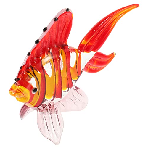 JECOMPRIS 1Stück Glasmalerei Fisch Ornament Handgefertigte Dekoration für Schreibtisch und Zuhause Meerestier Deko Kreative Tischdekoration Buntglas Fischfigur von JECOMPRIS