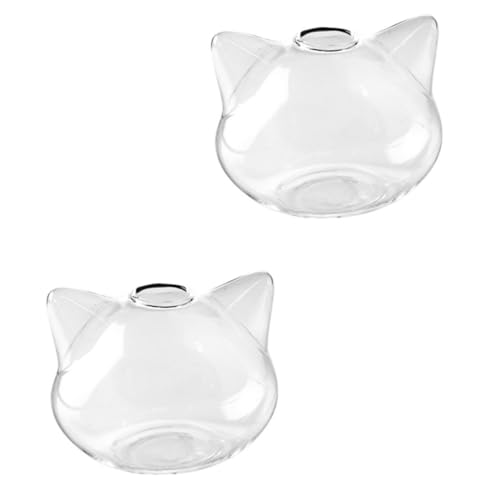 JECOMPRIS 2 Stück Hydroponische Blumenvase Katzenkopf aus Kreative Deko für Pflanzenarrangements für Tischdekoration und Büro und Bruchsicher Hochborosilikatglas für Katzenliebhaber JECOMPRIS 2 Stück Hydroponische Blumenvase Katzenkopf aus Kreative Deko für Pflanzenarrangements für Tischdekoration und Büro und Bruchsicher Hochborosilikatglas für Katzenliebhaber von JECOMPRIS