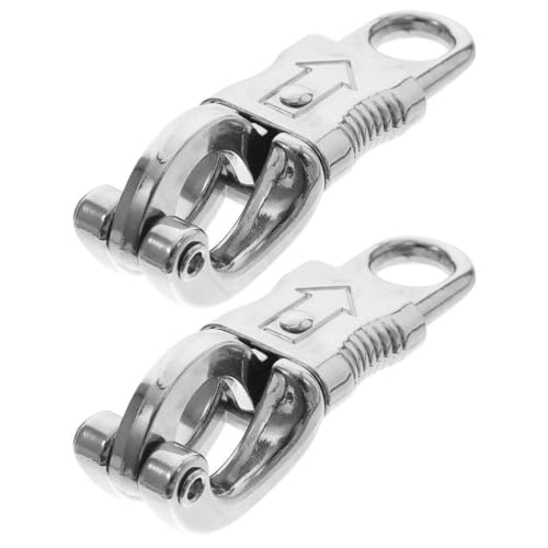 JECOMPRIS 2 Stück Schnell Lösende Karabinerhaken Seilklemmen Schnappschnallen Outdoor-Seilhaken Silberfarben JECOMPRIS 2 Stück Schnell Lösende Karabinerhaken Seilklemmen Schnappschnallen Outdoor-Seilhaken Silberfarben von JECOMPRIS