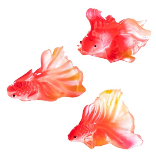 JECOMPRIS 3stücke Miniatur-Aquarium-Dekorationen Aus Harz Goldfisch-Ornamente DIY-Aquarium-zubehör Winzige Koi-Fisch-skulpturen Für Zuhause Büro Und Geschäft von JECOMPRIS
