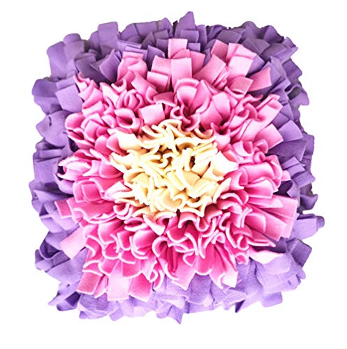 JEELINBORE Quadrat Schnüffelteppich Hund Schnüffelrasen Hundespielzeug Fördert Nahrungssuche Intelligenzspielzeug Hunde Schnüffeldecke (Pink Violett, 45 * 45cm) von JEELINBORE