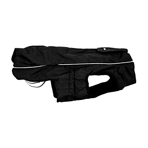 JEGGO Zipback, kälteabweisender Winter-Hundemantel, Wasser- und Winddicht, atmungsaktiv, optimale Passform, mit durchlaufendem Reißverschluss für leichtes An- und Ausziehen (Schwarz, 40 cm) von JEGGO