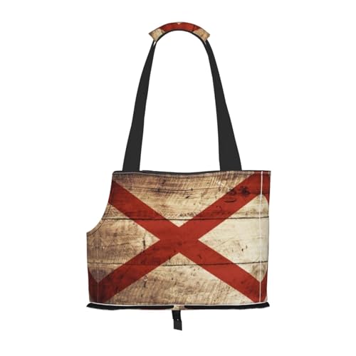 Alabama Staatsflagge auf alter Holzmaserung, Postkartendruck, Welpentasche, Hundetragetasche, Haustier-Tragetasche für kleine Hunde, Katzen und Kaninchen Alabama Staatsflagge auf alter Holzmaserung, Postkartendruck, Welpentasche, Hundetragetasche, Haustier-Tragetasche für kleine Hunde, Katzen und Kaninchen von JEJEA
