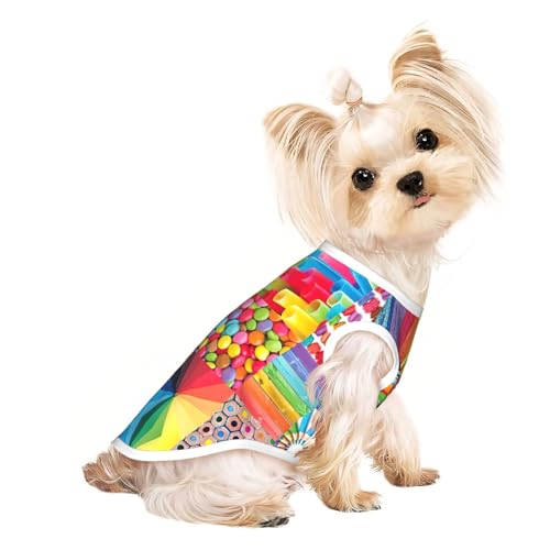 Buntes T-Shirt für kleine Hunde, Collagen-Druck, atmungsaktiv, für Welpen, Kätzchen, Hunde, Katzen Buntes T-Shirt für kleine Hunde, Collagen-Druck, atmungsaktiv, für Welpen, Kätzchen, Hunde, Katzen von JEJEA